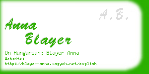 anna blayer business card